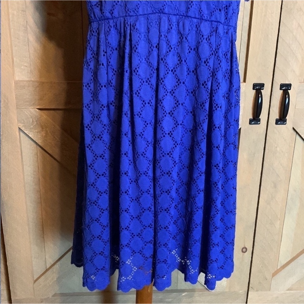 RN Studio by Ronni Nicole cobalt blue eyelet lace dress Size 2X - Picture 5 of 11